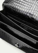 SAINT LAURENT Sunset Medium YSL Crossbody Bag in Croc-Emboassed Leather - Image 4