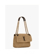 Saint Laurent Niki Medium Chain Bag in Raffia and Leather - Image 2