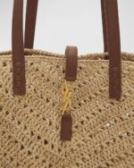 Saint Laurent Panier Medium YSL Tote Bag in Raffia - Image 5