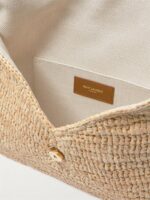 Saint Laurent Cassandre Large Envelope Pouch in Raffia - Image 3
