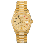 Rolex Day Date Ref. 128348RBR-0043 36mm Yellow Gold Full Pave Rainbow