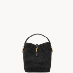 Saint Laurent le 37 in woven raffia and vegetable-tanned leather