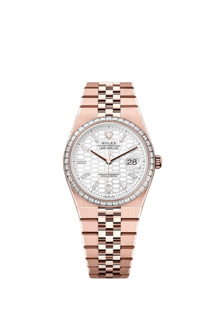 Rolex Land-Dweller 127285TBR Rose Gold Intense White Dial Diamond Bezel