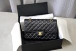 CHANEL Classic Flap Handbag GRAINED CALFSKIN & GOLD METAL - Image 2