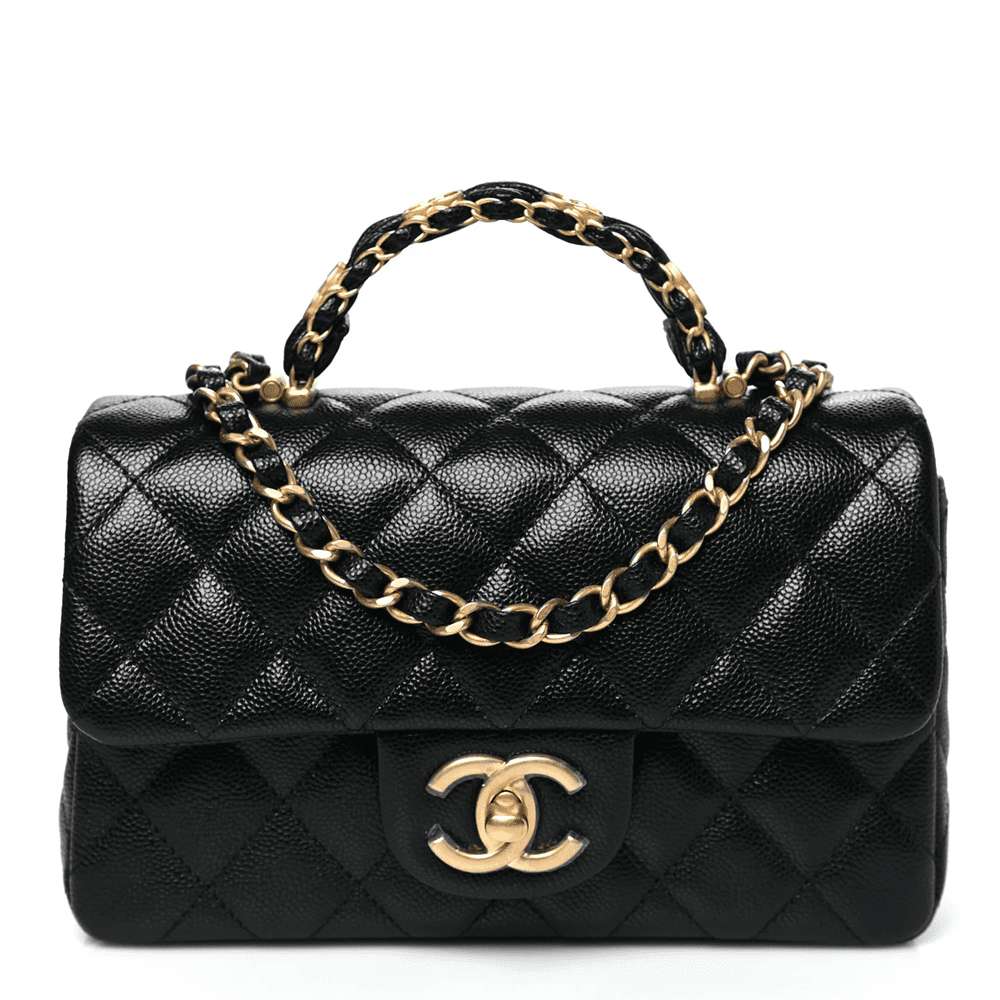 d354d7895ee7a0f5a59fa01ca355f20a Chanel Caviar Quilted Mini Handy CC Flap Black - Image 1