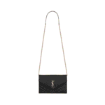 Saint Laurent Envelope Chain Wallet In Grain De Poudre Embossed