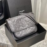 SAINT LAURENT NIKI MEDIUM IN CRINKLED VINTAGE LEATHER - Image 3