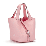 Hermès Rose Sakura Clemence Picotin 18 Palladium Hardware - Image 3