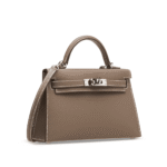 Hermès Etoupe Epsom Mini Kelly 20 ll Palladium Hardware. - Image 6