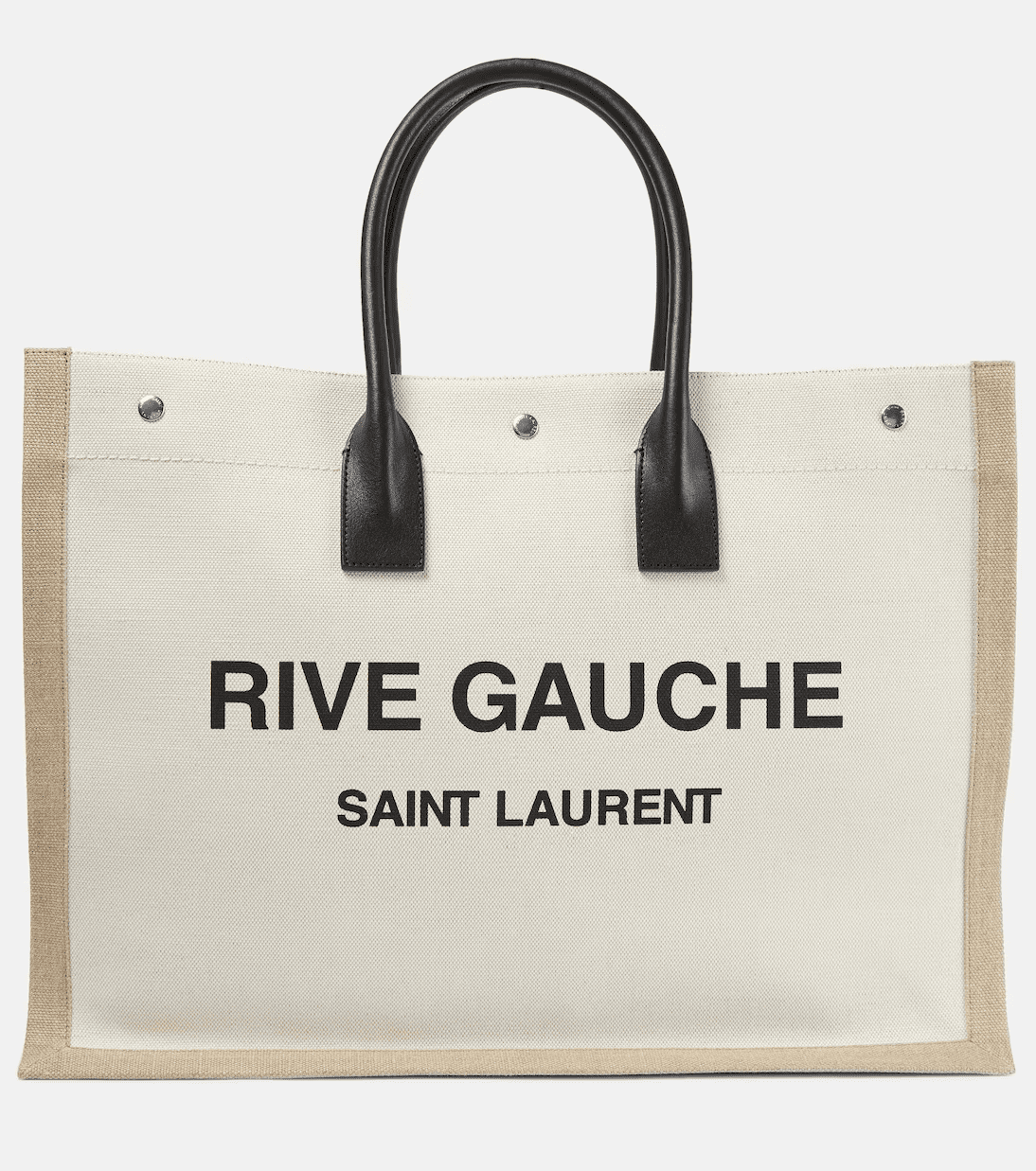 eb1677d00b5143e6675abd5f76b0abc4 Saint Laurent Rive Gauche Small Tote in Canvas - Image 1
