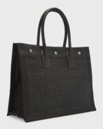 Saint Laurent Rive Gauche Small Tote Bag in Raffia - Image 5