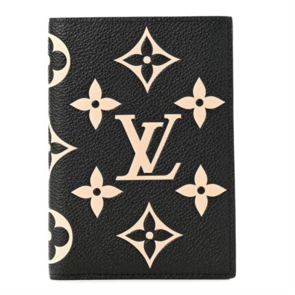 Louis Vuitton Empreinte Monogram Giant Passport Cover Black Beige