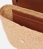 Saint Laurent Manon Mini raffia and leather shoulder bag - Image 3