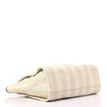 Chanel Mixed Fibers Calfskin Striped Deauville Tote Beige - Image 4