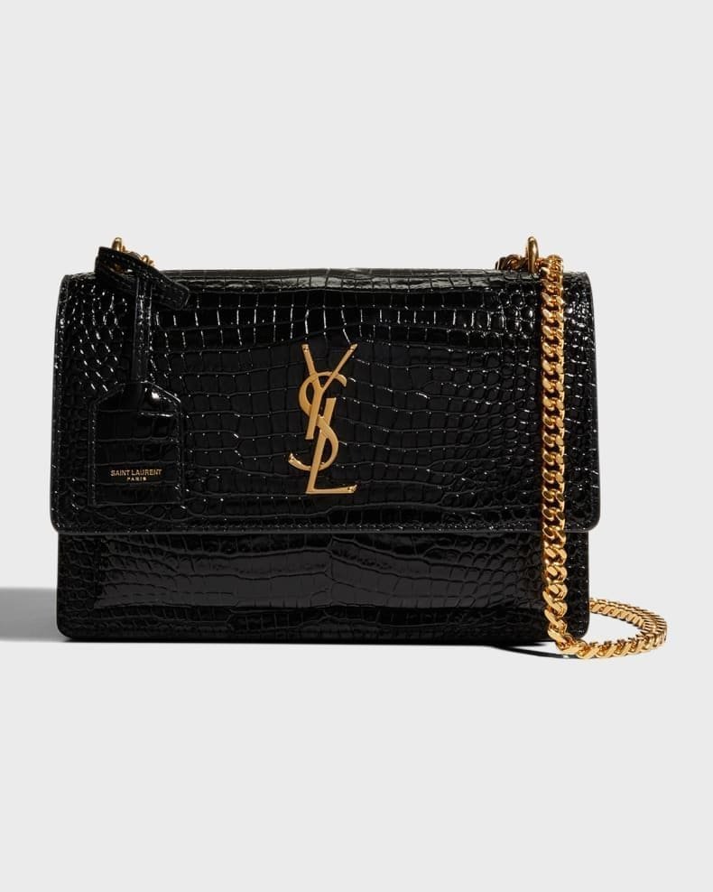 gLe1osaK-H@JBAUJGQLD3IUI@JP0T Saint Laurent Sunset Medium YSL Crossbody Bag in Croc-Embossed Leather - Image 1