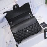 CHANEL LARGE CLASSIC HANDBAG Grained Calfskin & Silver Metal - Image 10