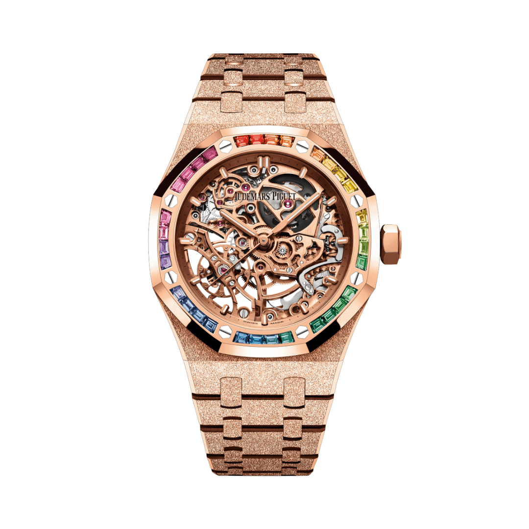 goAnNeHq-audemars-piguet-royal-oak-openworked-frosted-rose-gold-rainbow-bezel-15468or-yg-1259or-01-audemars-piguet-40259824845044 Audemars Piguet Royal Oak 15468OR.YG.1259OR.01 Openworked Frosted Rose Gold Rainbow Bezel - Image 1