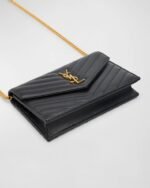 Saint Laurent Small YSL Wallet on Chain in Quilted Leather - Image 2