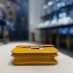 Hermès Jaune Amber and Rose Lipstick Constance 18 Verso Veau Evercolor Palladium Hardware - Image 6