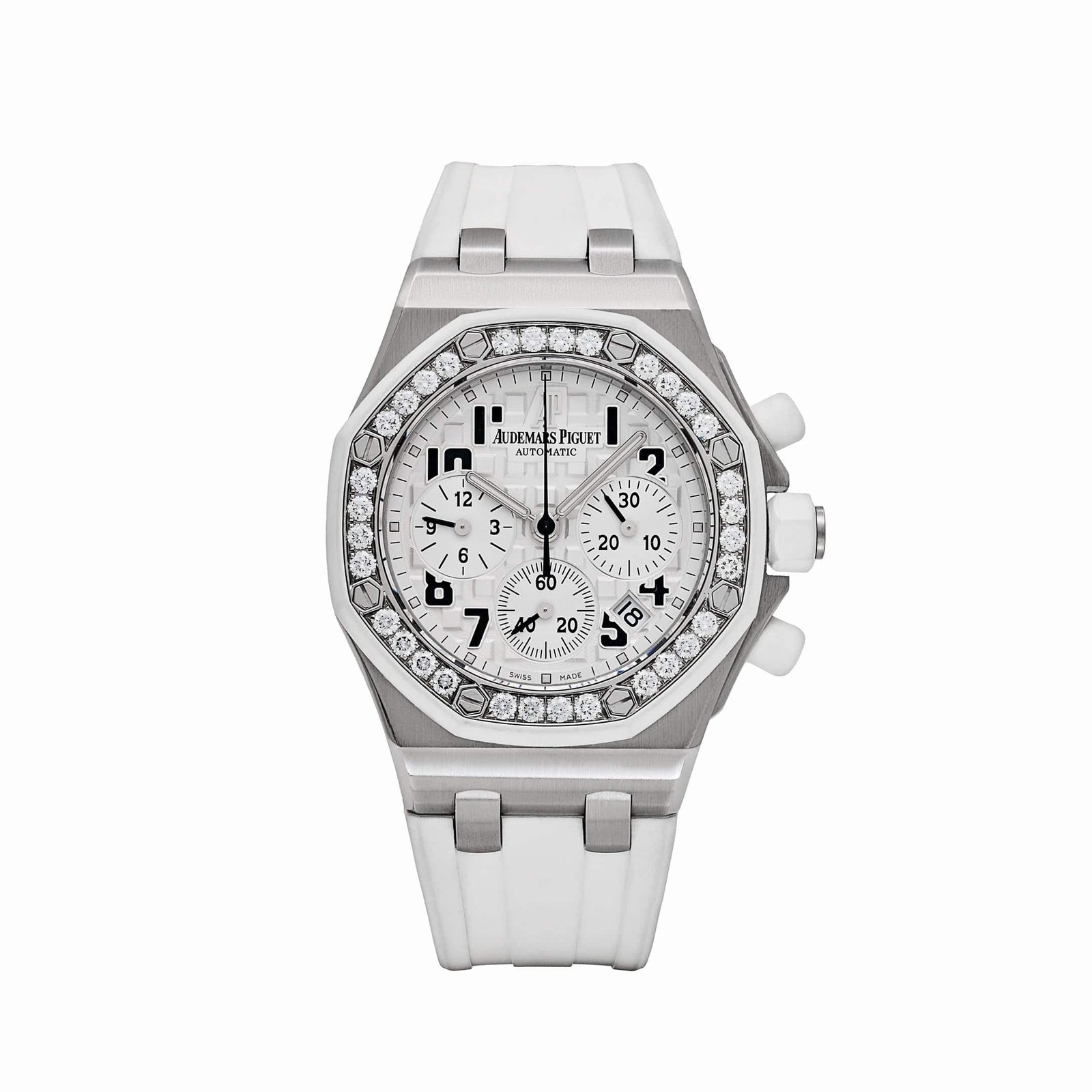 iF5baRnk-audemars-piguet-royal-oak-offshore-26048sk-zz-d010ca-01-stainless-steel-white-dial-diamond-bezel-audemars-piguet-43794261934324 Audemars Piguet Royal Oak Offshore 26048SK.ZZ.D010CA.01 Stainless Steel White Dial Diamond Bezel - Image 1