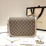 GUCCI Horsebit 1955 Shoulder Bag 602204 White - Image 7