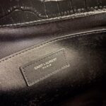 Saint Laurent Black Manhattan croc-effect shoulder bag - Image 10