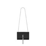 Saint Laurent Medium Kate Tassel Chain Bag In Black Leather