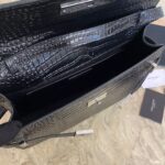 Saint Laurent Black Manhattan croc-effect shoulder bag - Image 9