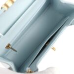 Chanel Small Kelly Shopper Light Blue Shiny Aged Calfskin Brushed Gold Hardware - Image 5