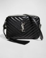 Saint Laurent Lou Medium YSL Monogram Calfskin Camera Crossbody Bag – Aged Silver Hardware