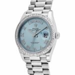 Rolex Day-Date 36 128396TBR Platinum Ice Blue Dial Diamond Bezel (2024) - Image 4