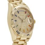 Rolex Day-Date 36 128238 Yellow Gold Diamond-Paved Rainbow Dial (2022) - Image 4