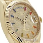 Rolex Day-Date 36 128238 Yellow Gold Diamond-Paved Rainbow Dial (2022) - Image 5