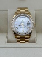Rolex Day-Date 40 228348RBR Yellow Gold Diamond Bezel Silver Dial (2021) - Image 2