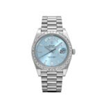 Rolex Day-Date 40 228396TBR Platinum Diamond Bezel Ice Blue Diamond Dial (2017)