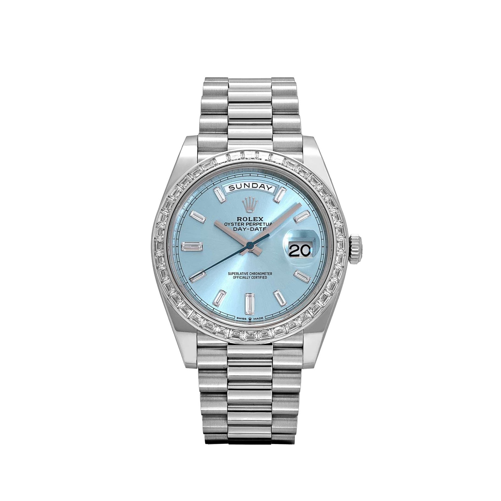 rolex-day-date-228396tbr-platinum-diamond-bezel-ice-blue-diamond-dial-2017-rolex-1150555528 Rolex Day-Date 40 228396TBR Platinum Diamond Bezel Ice Blue Diamond Dial (2017) - Image 1