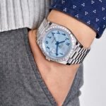 Rolex Day-Date 40 228396TBR Platinum Ice Blue Arabic Dial Diamond Bezel - Image 2