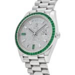 Rolex Day-Date 40 228396TEM Platinum Diamond Dial Emerald Bezel - Image 4