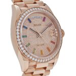 Rolex Day-Date 36 128345RBR Rose Gold Rainbow Diamond Pave Dial (2021) - Image 3