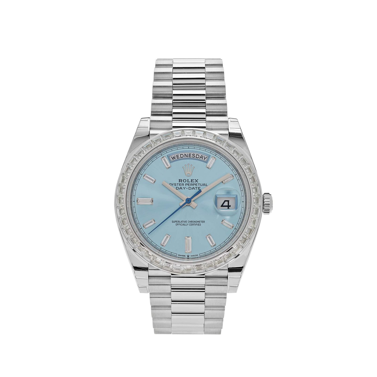 rolex-day-date-40-platinum-diamond-bezel-ice-blue-diamond-dial-228396tbr-rolex-40266839654644 Rolex Day-Date 40 228396TBR Platinum Diamond Bezel Ice Blue Diamond Dial (2023) - Image 1