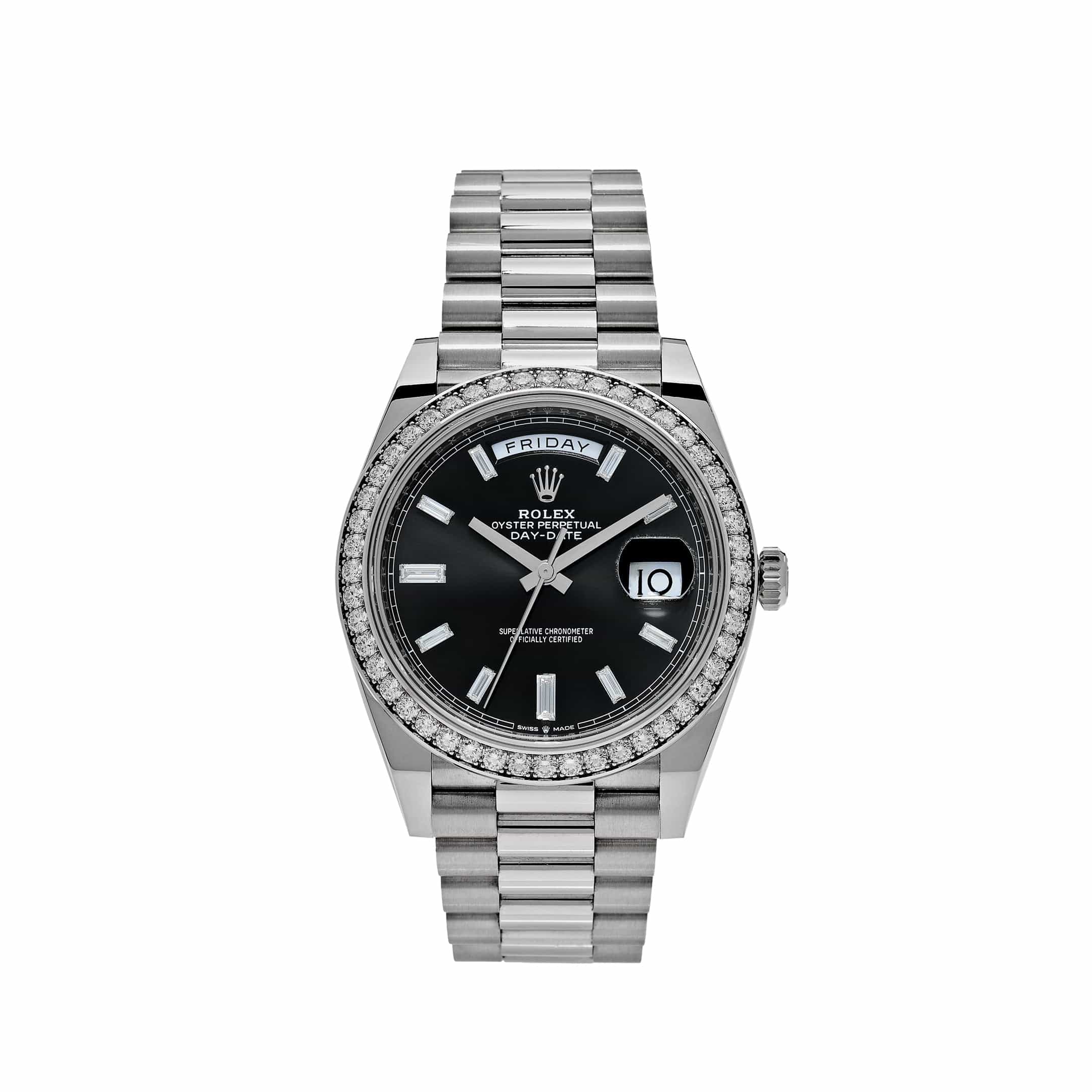 rolex-day-date-40-white-gold-black-diamond-dial-bezel-228349rbr-rolex-40269191872756 Rolex Day-Date 40 228349RBR White Gold Black Dial Diamond Bezel (2021) - Image 1
