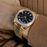 Rolex Day-Date 40 228348RBR Yellow Gold Black Diamond Dial Diamond Bezel - Image 3