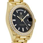 Rolex Day-Date 40 228348RBR Yellow Gold Black Diamond Dial Diamond Bezel - Image 5