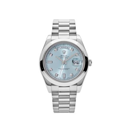 Rolex Day-Date II 218206 Platinum Blue Diamond Dial (2011)