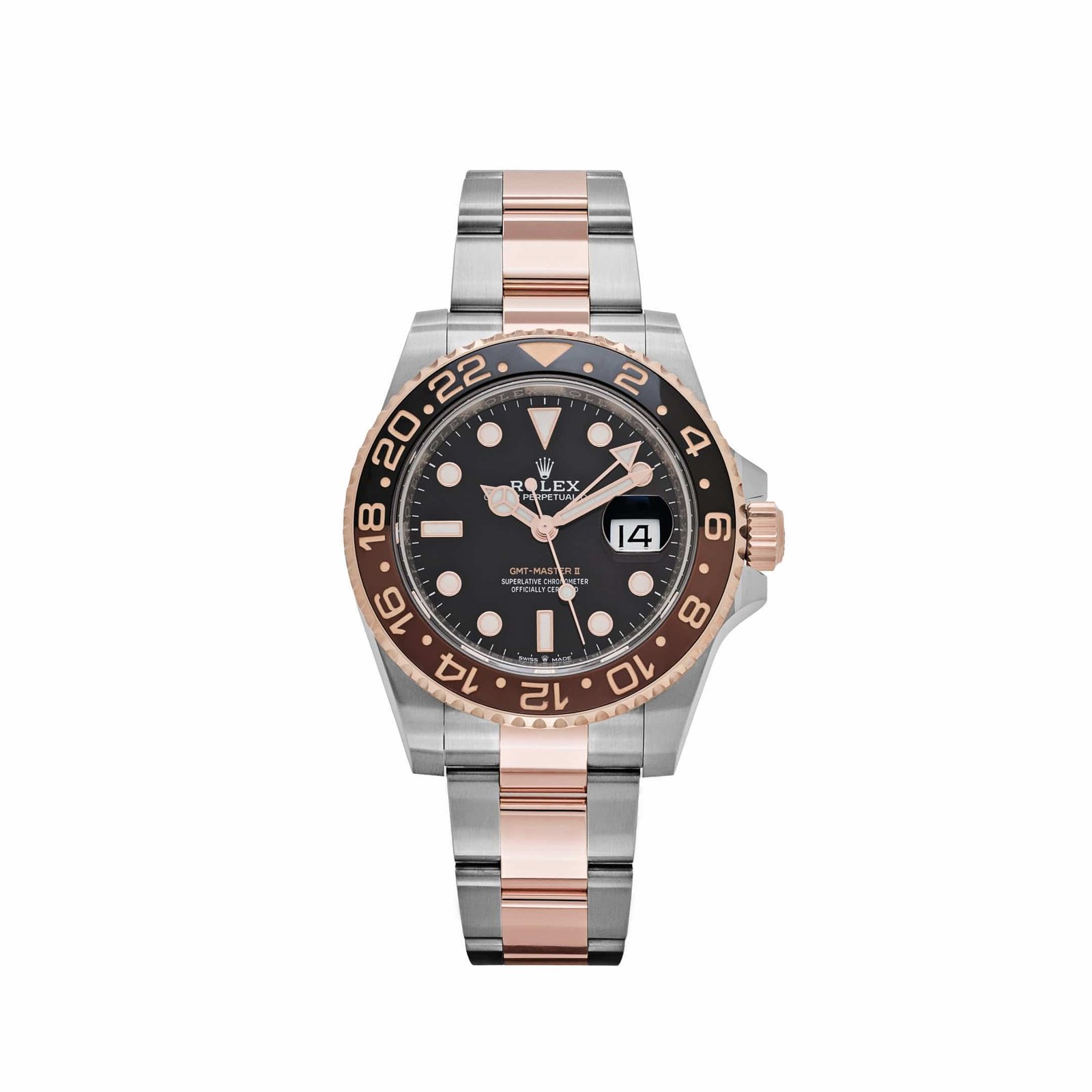 rolex-gmt-master-ii-126711chnr-root-beer-rose-gold-stainless-black-dial-2020-rolex-1132593593 Rolex GMT-Master II 126711CHNR ‘Root Beer’ Rose Gold Stainless Black Dial (2020) - Image 1