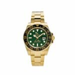 Rolex GMT-Master II 116718LN Yellow Gold Green Dial Black Bezel (2006)