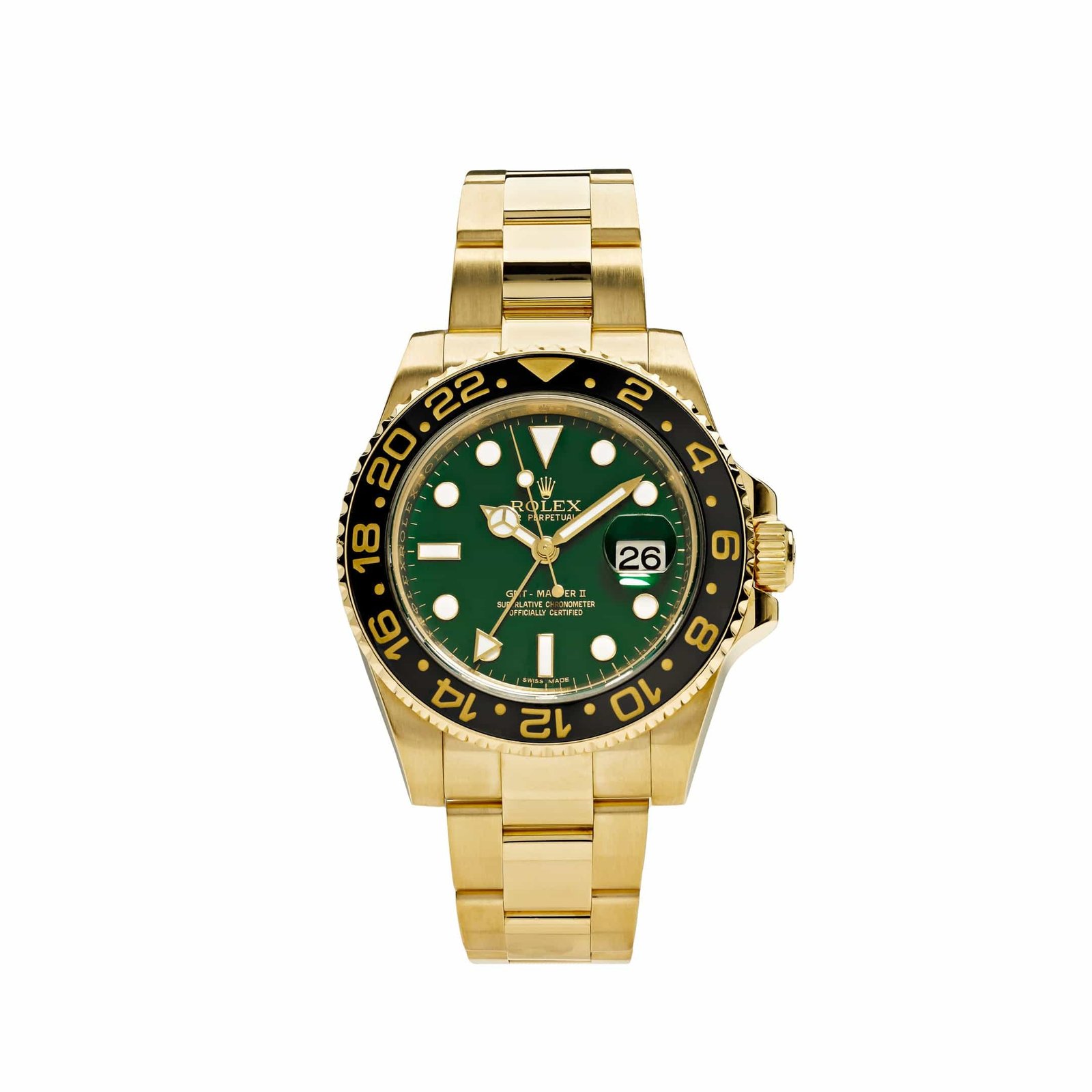 rolex-gmt-master-ii-yellow-gold-green-dial-black-bezel-116718-rolex-40269555958004 Rolex GMT-Master II 116718LN Yellow Gold Green Dial Black Bezel (2006) - Image 1