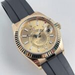 Rolex Sky-Dweller 326238 Yellow Gold Champagne Dial Rubber Strap (2022) - Image 4