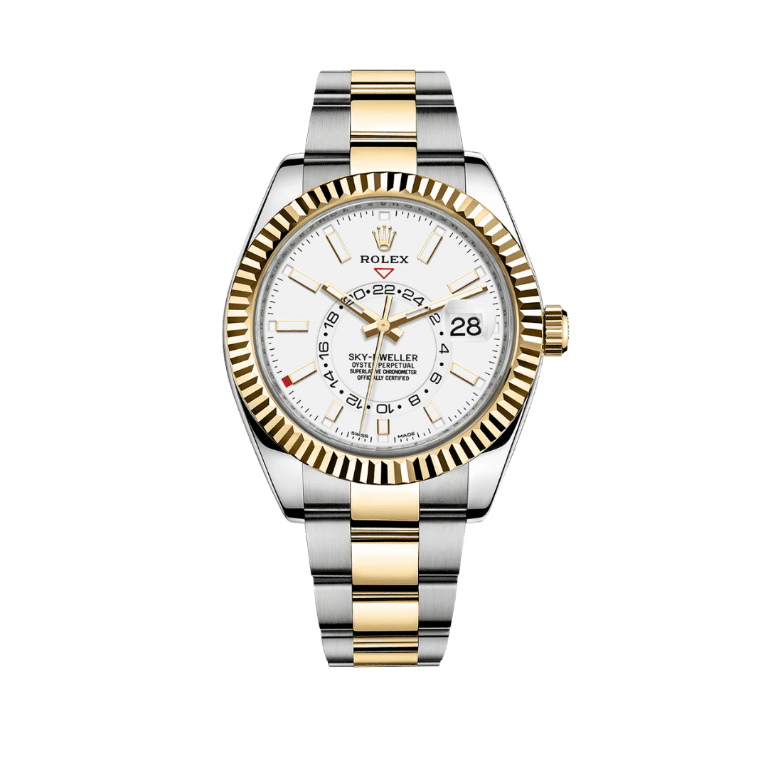 rolex-sky-dweller-326933-stainless-steel-yellow-gold-white-dial-2023-rolex-40271076950260 Rolex Sky-Dweller 326933 Stainless Steel Yellow Gold White Dial (2022) - Image 1