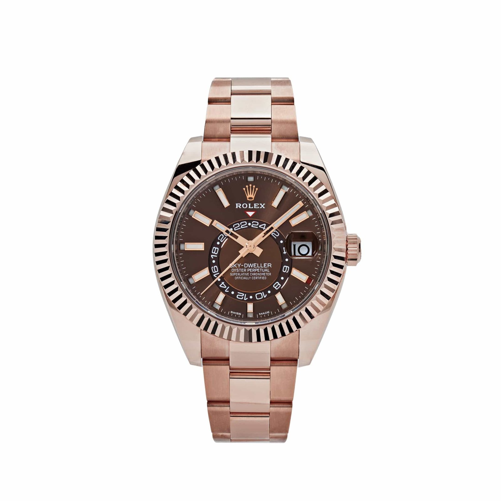rolex-sky-dweller-326935-rose-gold-chocolate-dial-oyster-rolex-42085345493236 Rolex Sky-Dweller 326935 Rose Gold Chocolate Dial Oyster - Image 1